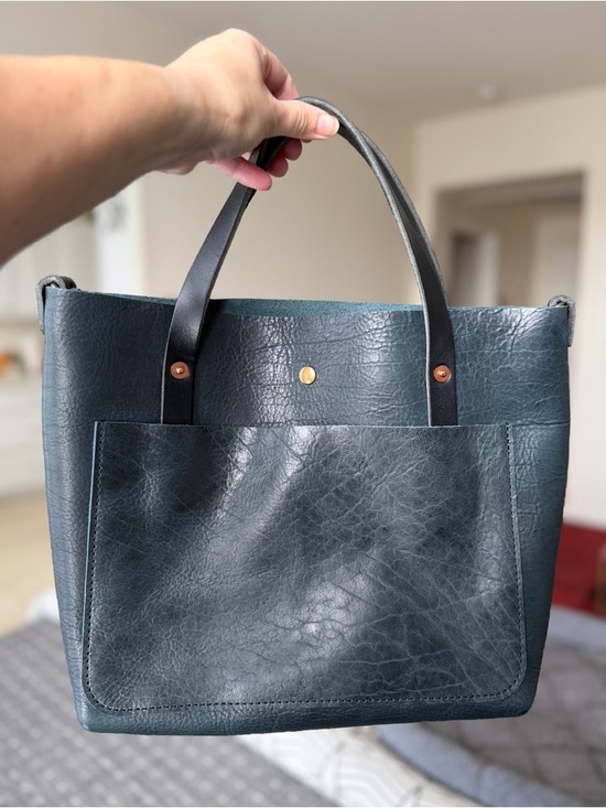 Go Forth Goods Handbags - NEW GFG Go Forth Goods Indigo Bison Small Avery Tote Leather Bag